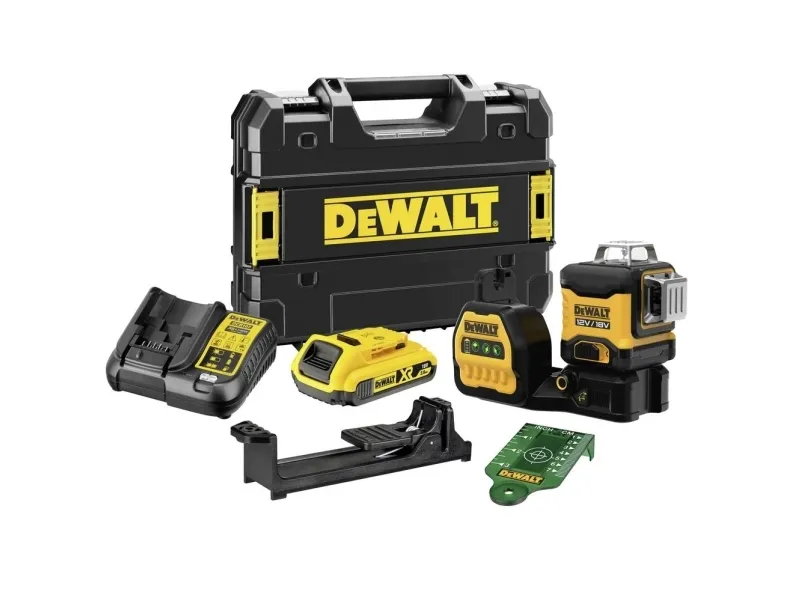 Batteridrevet flerlinjelaser 3x360° DCE089D1G18-QW, 18Volt, tværlinjelaser