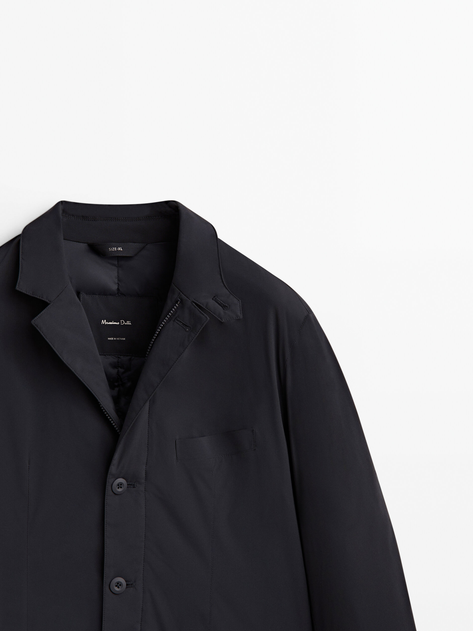 Blazer com enchimento de plumas e penas - AZUL MARINHO