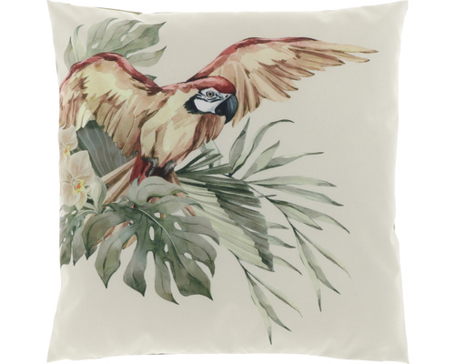 Buitenkussen papegaai groen rood 45x45 cm