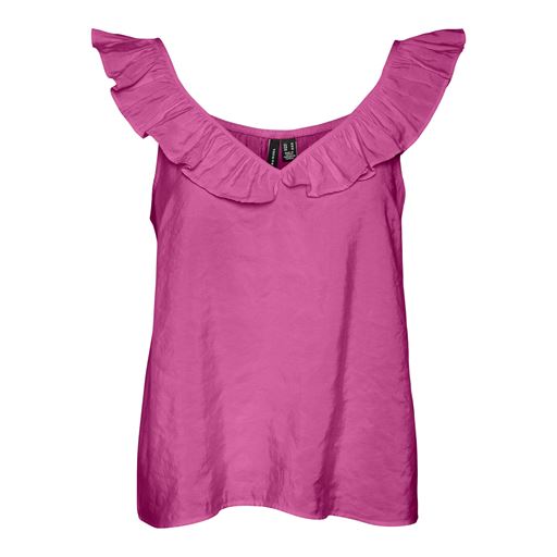 Vero Moda Queeny Frill Top, Phlox Pink, XL