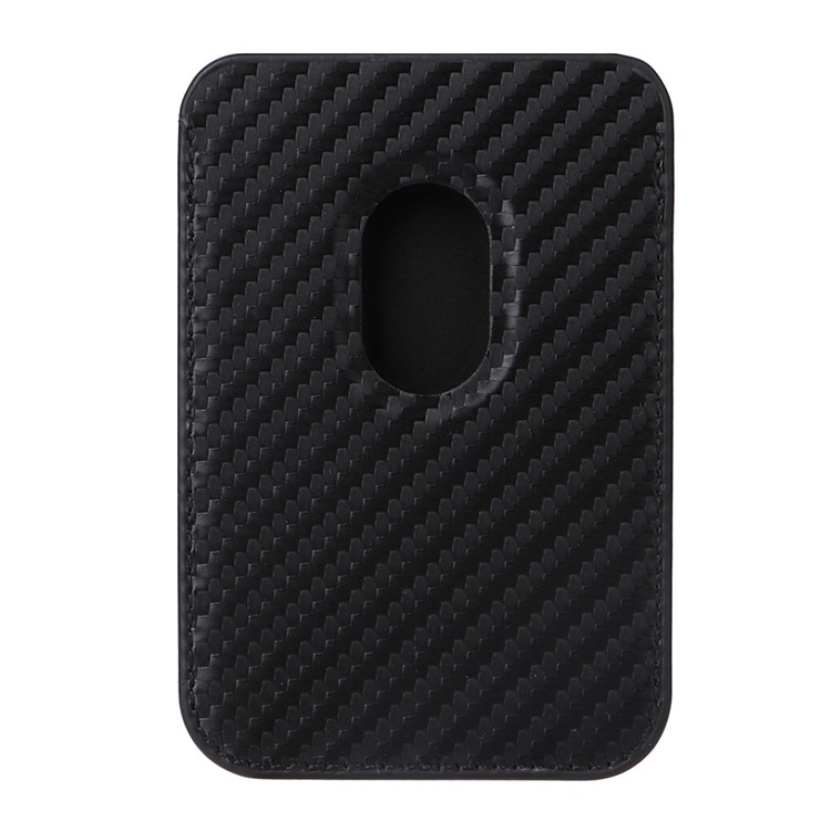 iPhone 15 Pro Max MagSafe 2in1 Leder Hülle Wallet Case mit Magnetischem Kreditkartenfach im Carbon Look - Schwarz