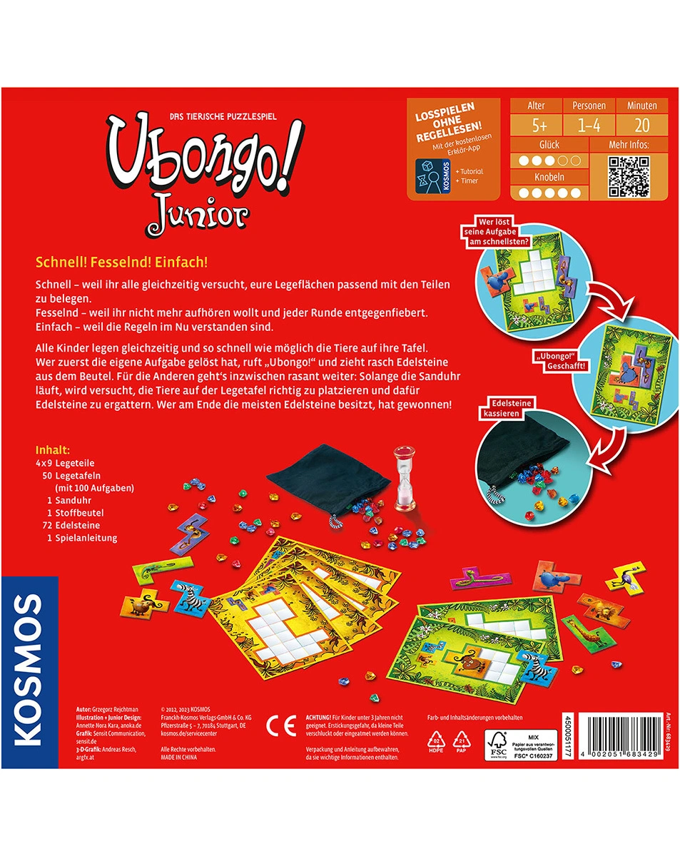 Puzzlespiel UBONGO! JUNIOR in bunt
