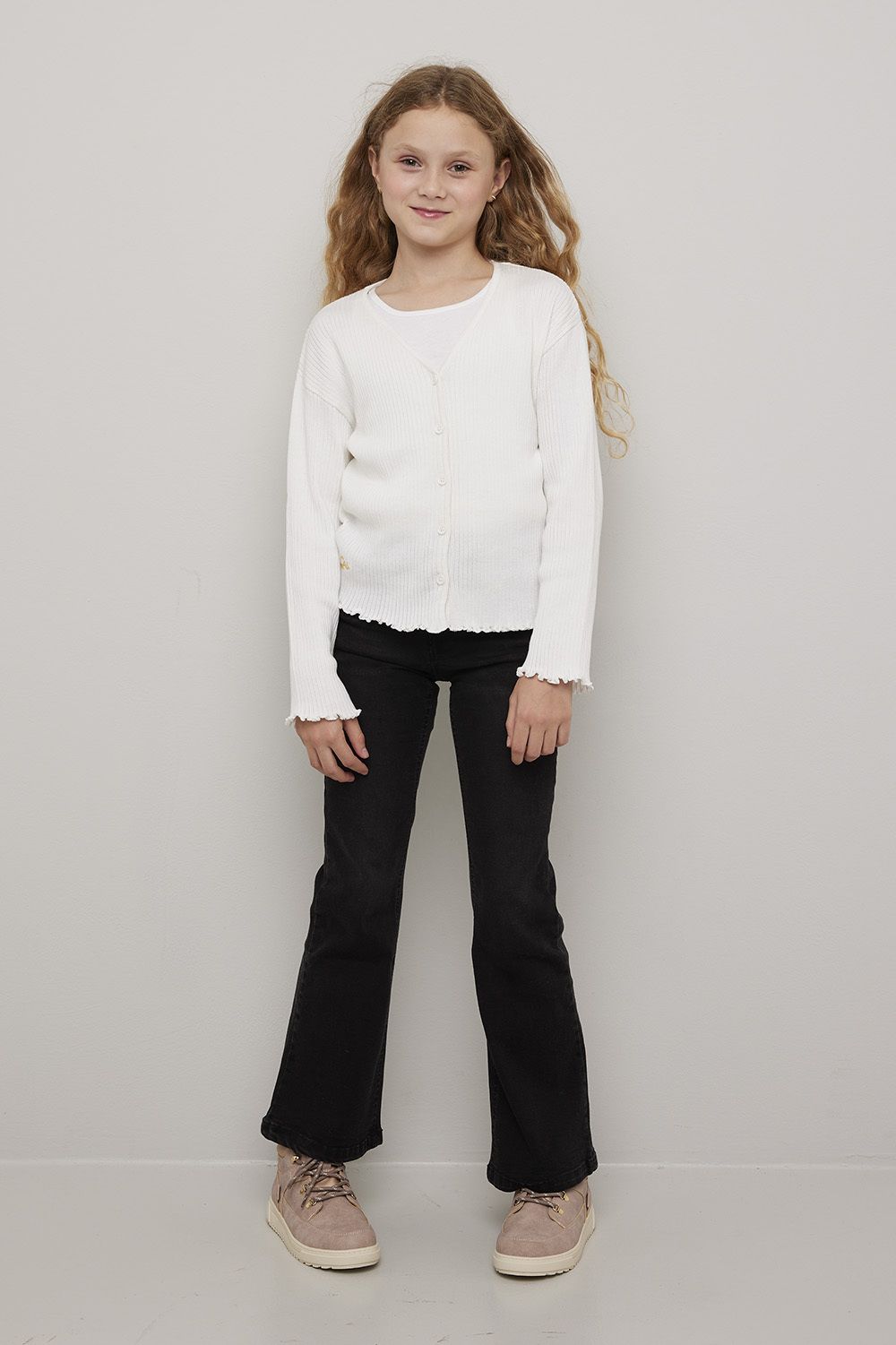 Cardigan ribbestrikket cropped Tuva