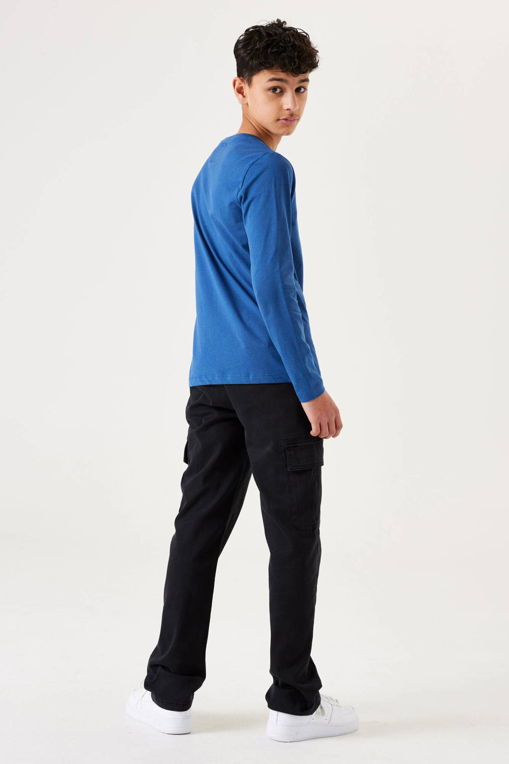 Garcia longsleeve met printopdruk kobalt blauw