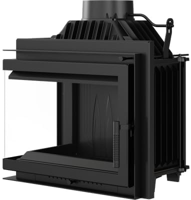 Eckkamineinsatz Gusseisen KRATKI Simple 8 kW Ø 200 Links Kaminset