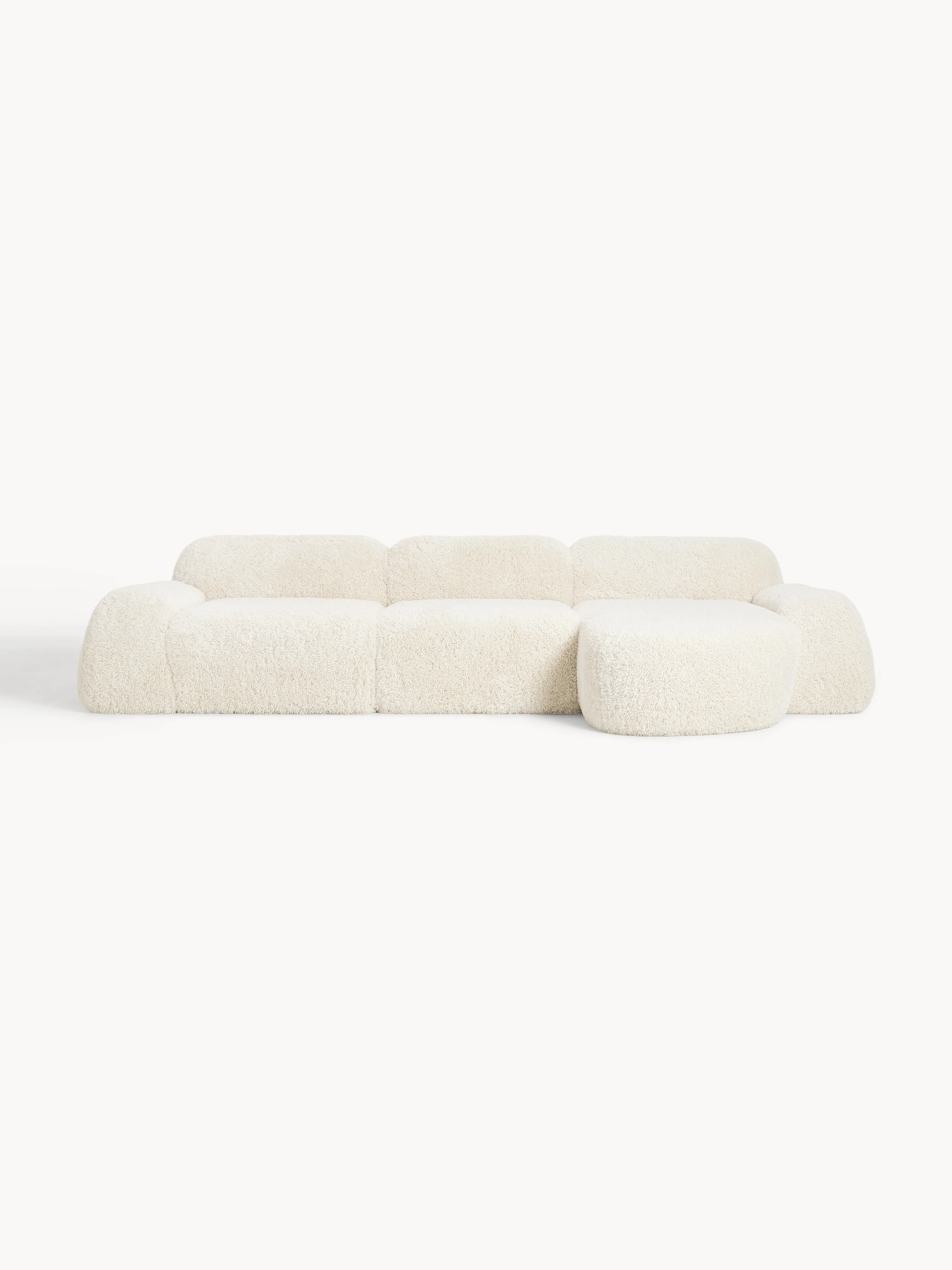 Modulaire teddy-hoekbank Wolke (4-zits)