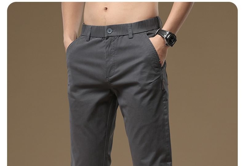 Nataro - Halfhoge effen rechte broek