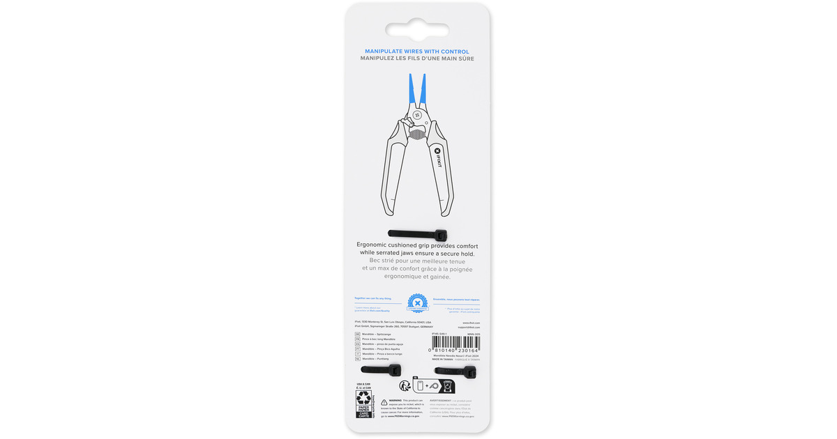 iFixitMandible Needle Nose Pliers grijptang  (Zwart/blauw)