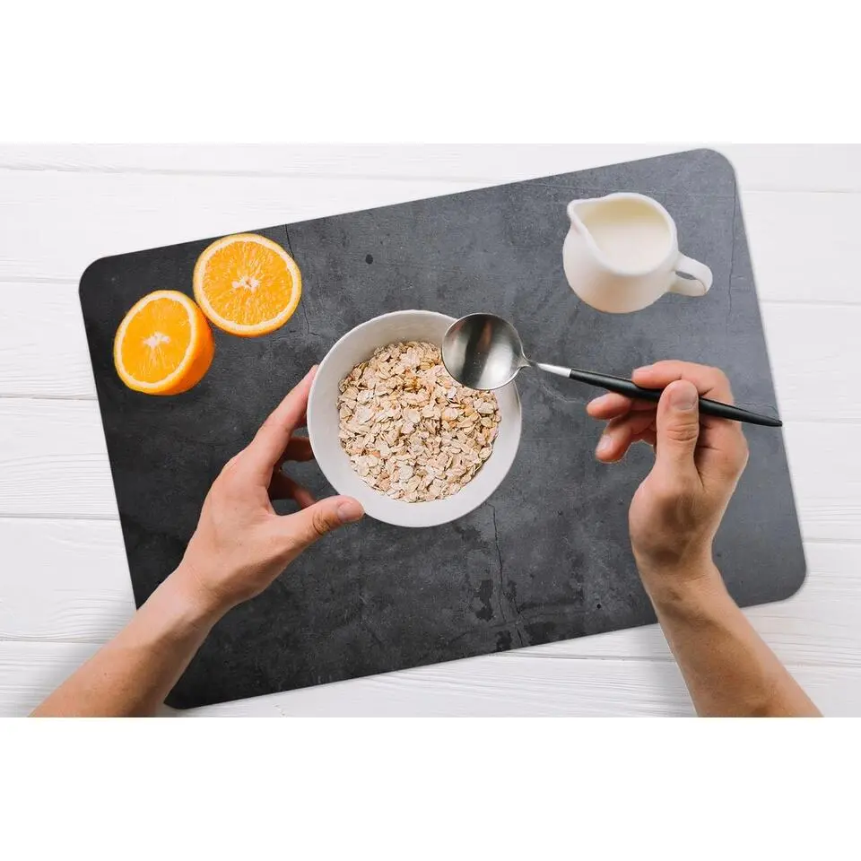 MuchoWow Placemat (6stuks) 45x30cm Industrieel Beton Grijs