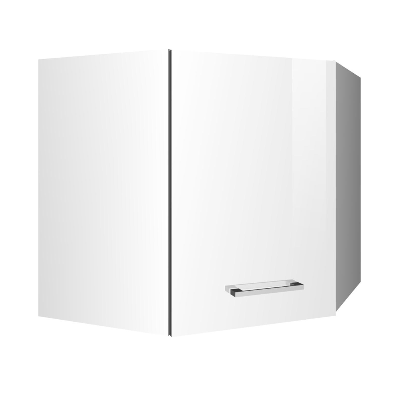 Eck-Hängeschrank ROM - weiß Hochglanz - 60 cm