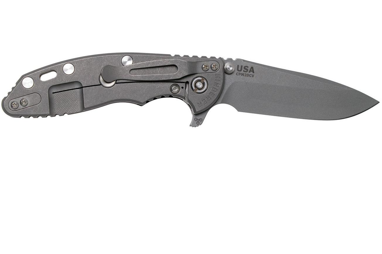 Rick Hinderer XM18 3,5” Spearpoint CPM 20CV, Working Finish, Black G10, zakmes