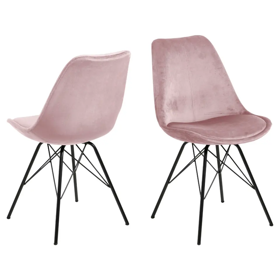 Eetkamerstoel Bonn (2 stuks) - velvet - oud roze