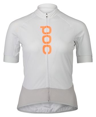 Maillot Manches Courtes Femme Poc Essential Road Logo Blanc/Gris Clair