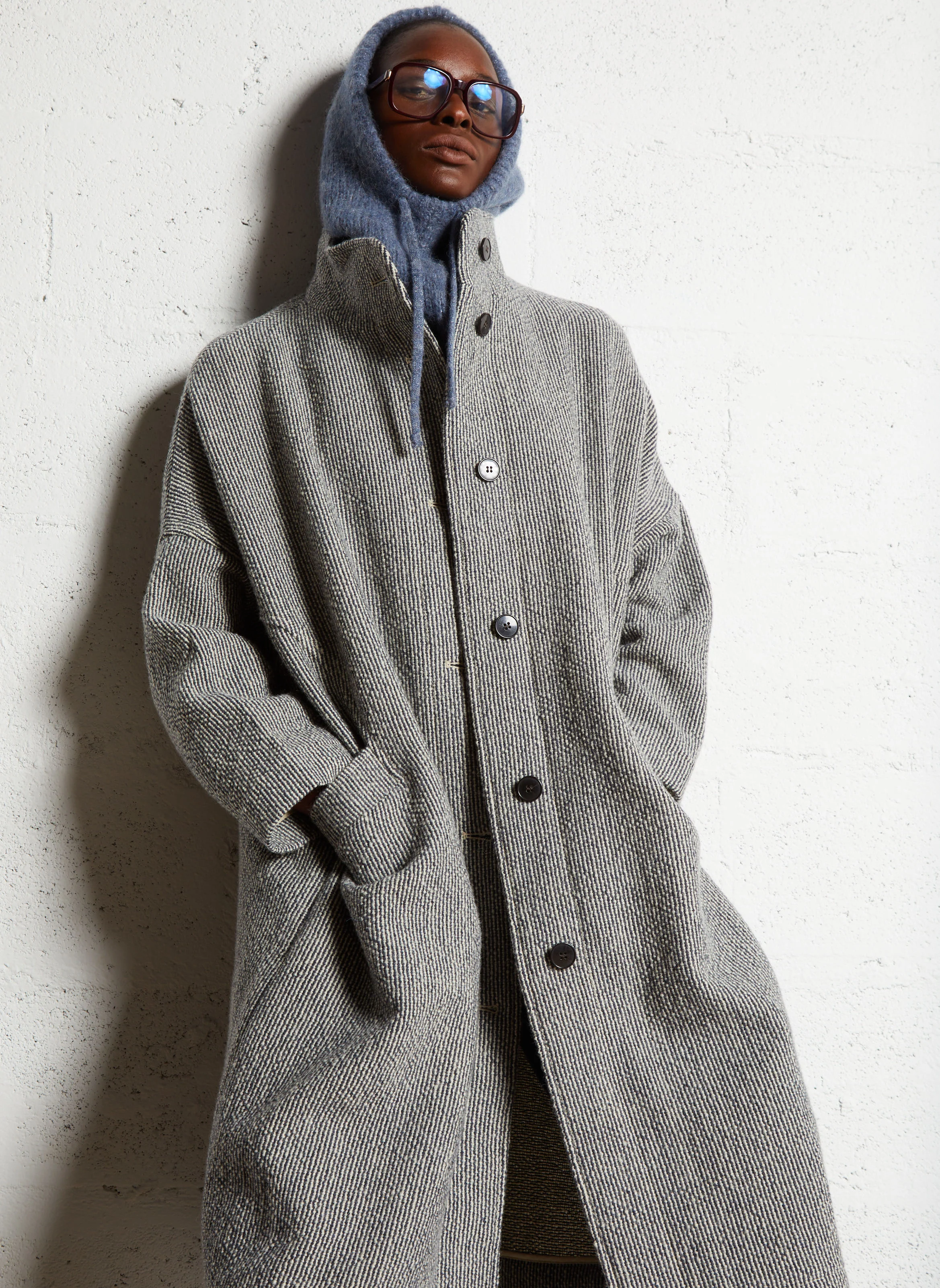 VERMONT - Manteau long en laine | Blanc