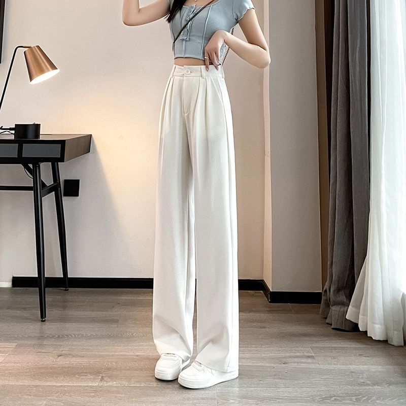 Yupina - Wijde pantalon met hoge taille