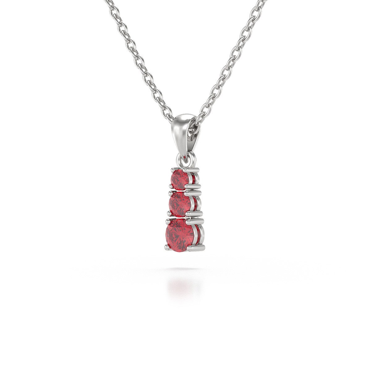 Collier Pendentif ADEN Rubis Chaine Argent 925 incluse 0.45grs