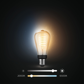 Philips Hue filament edisonlamp ST64 - warm tot koelwit licht 7W - E27