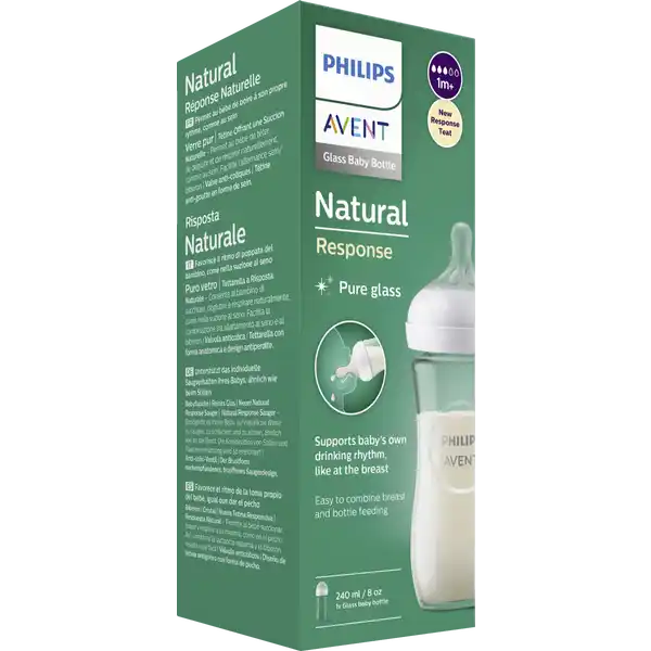 Natural Response Babyflasche aus Glas SCY933 / 01, 1M+ 240ml
