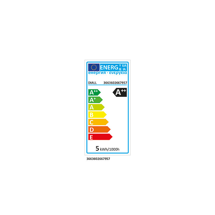Ampoule LED Diall flamme courbée E14 4,5W=40W blanc chaud