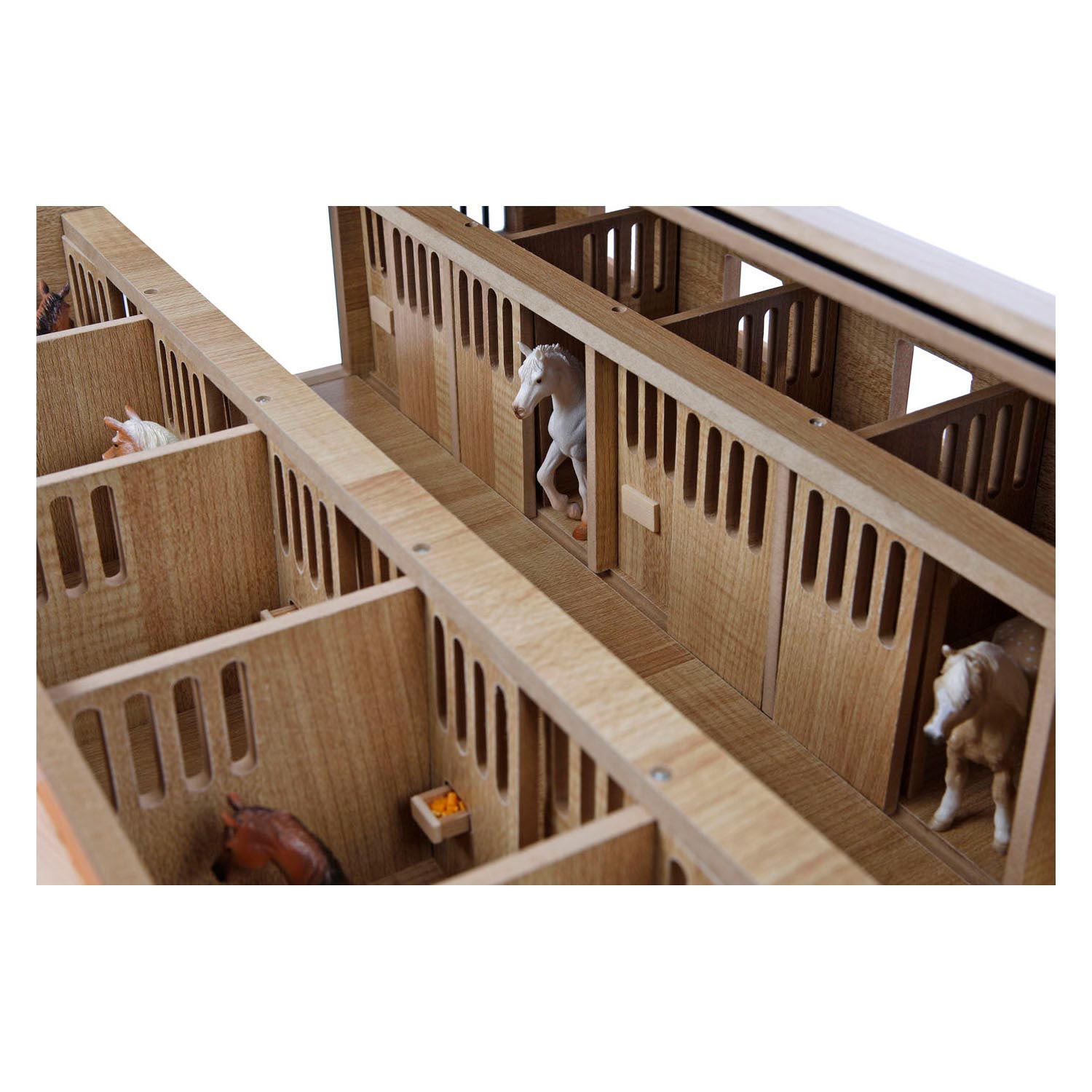Kids Globe Paardenstal Hout Met 9 Paardenboxen 1:32