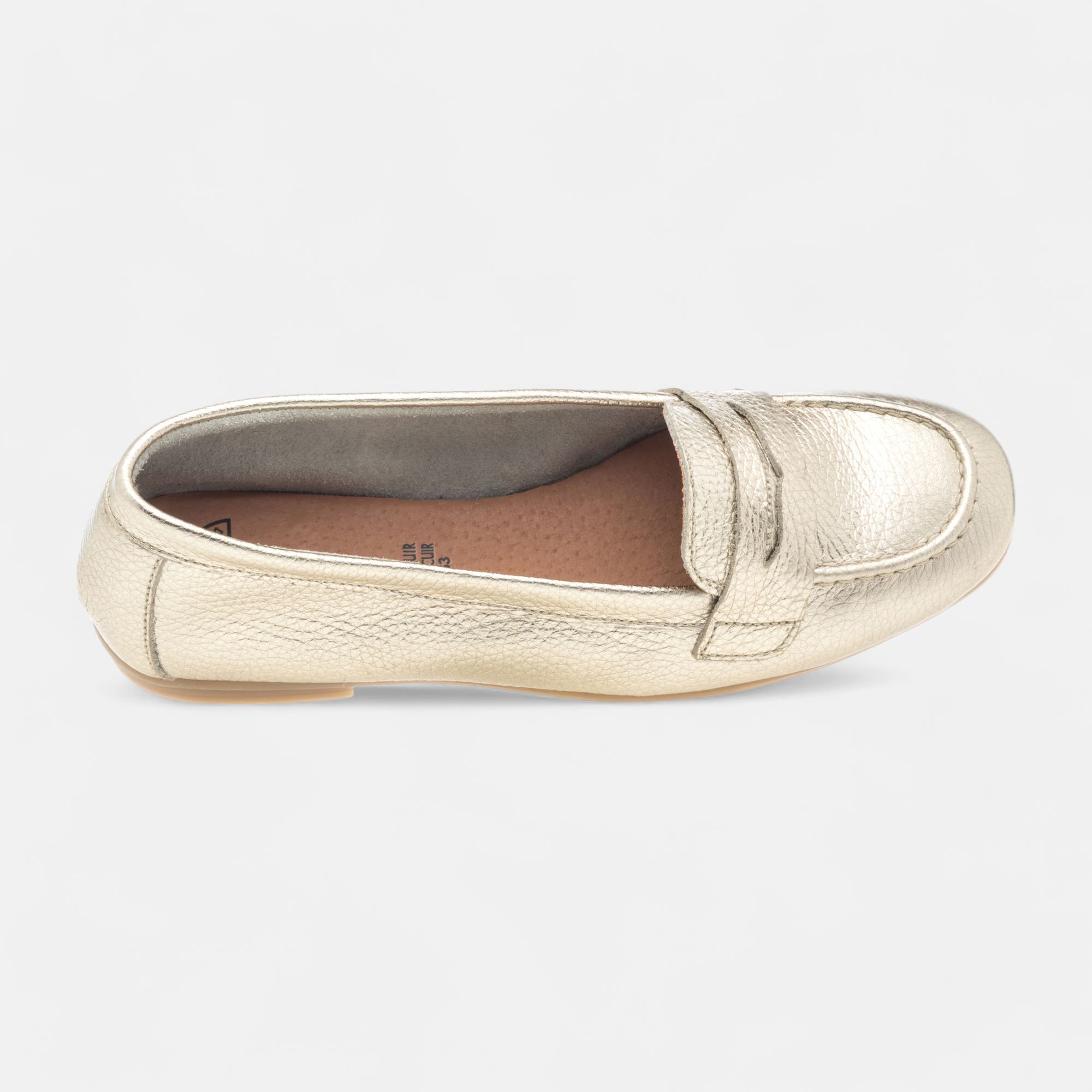 Mocassins Femme en cuir or