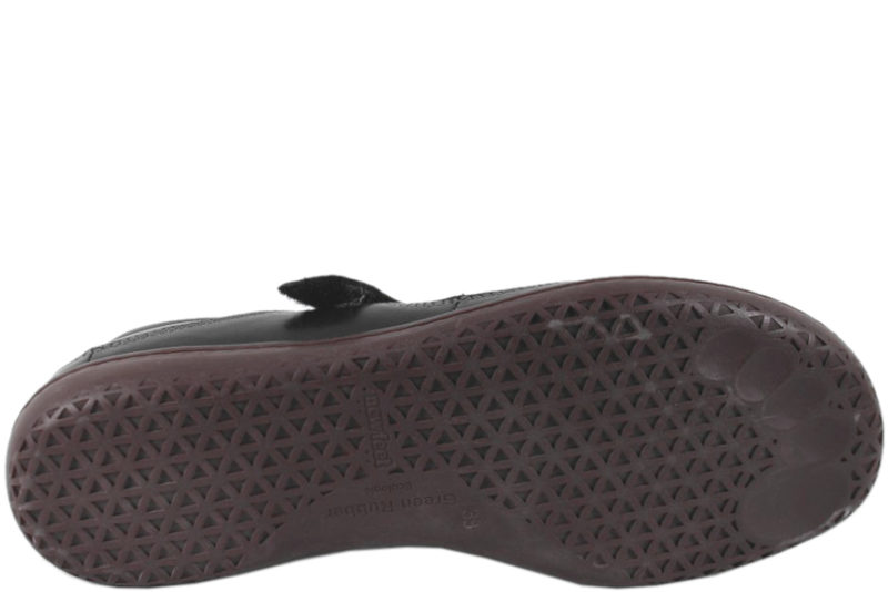 NEW FEET BALLERINA I SORT GLAT SKIND MED ORTHOSTRECH