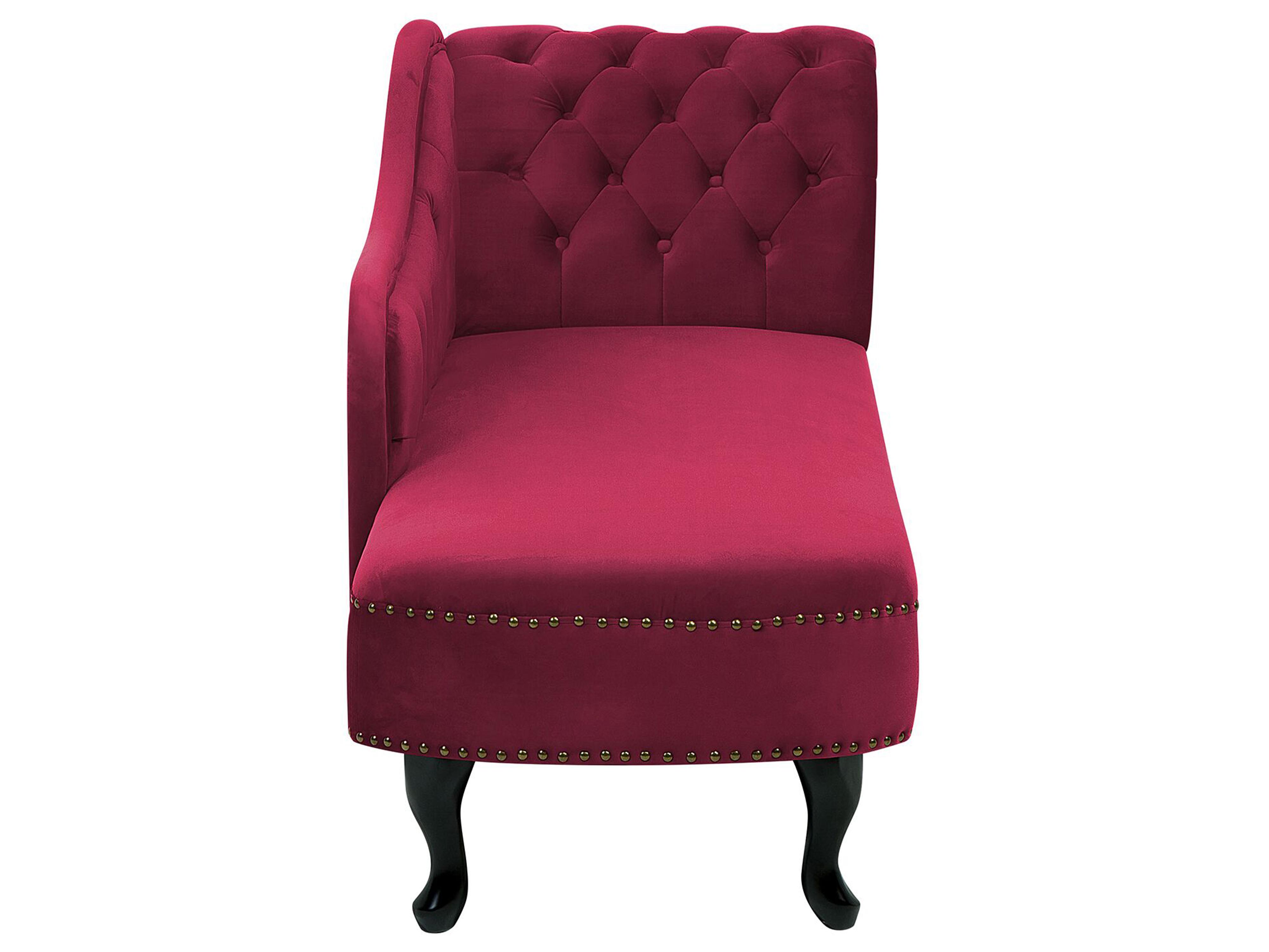 Rechtszijdige chaise longue NIMES Fluweel Donkerrood