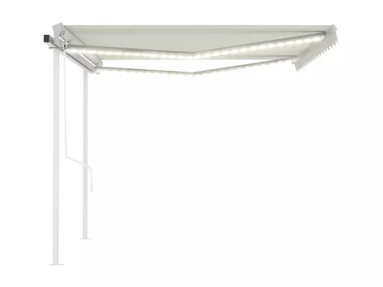 Auvent automatique avec capteur de vent et LED 4x3,5 m Crème