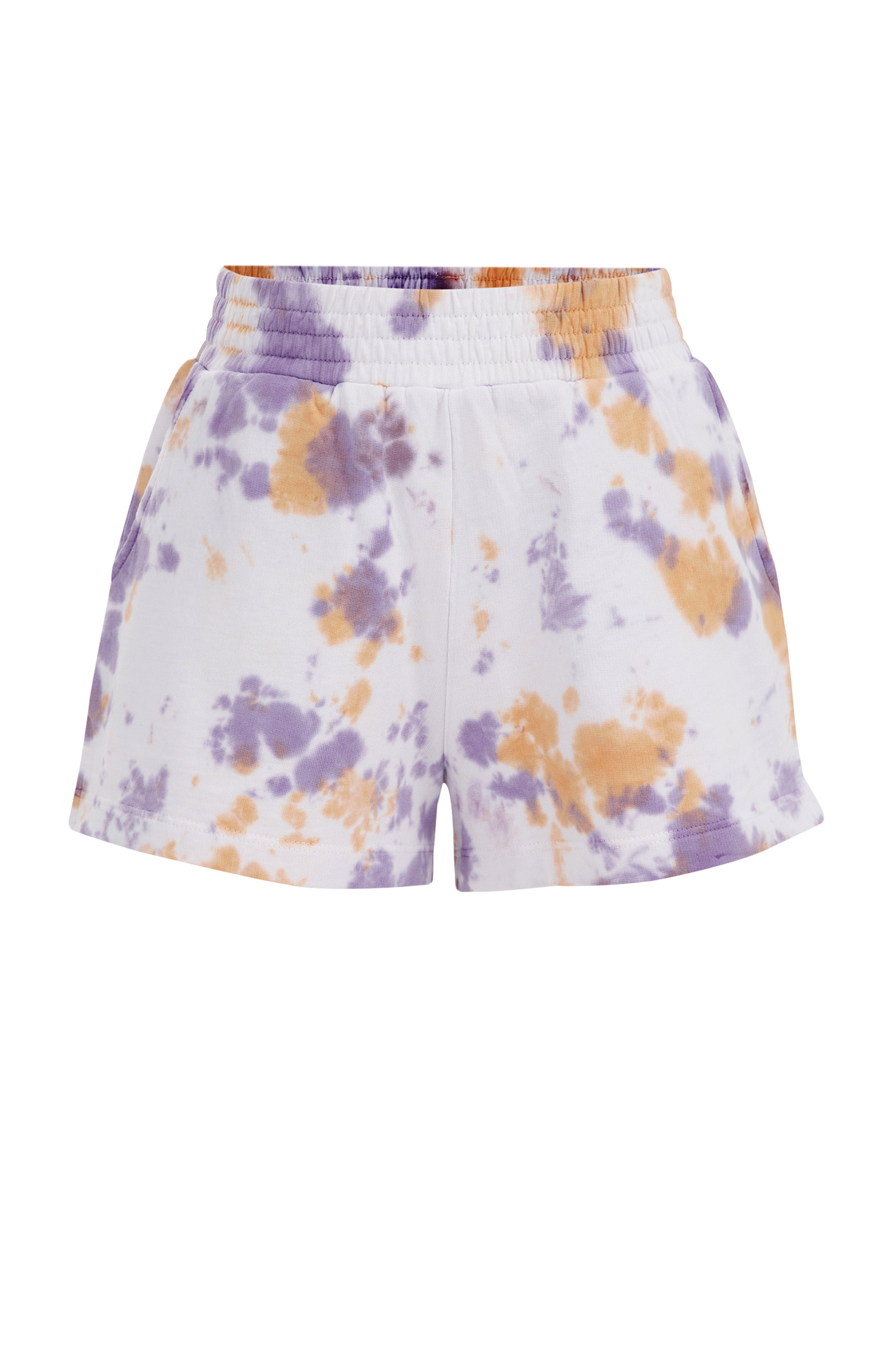 Meisjes tie-dye sweatshort WE Fashion Lichtpaars