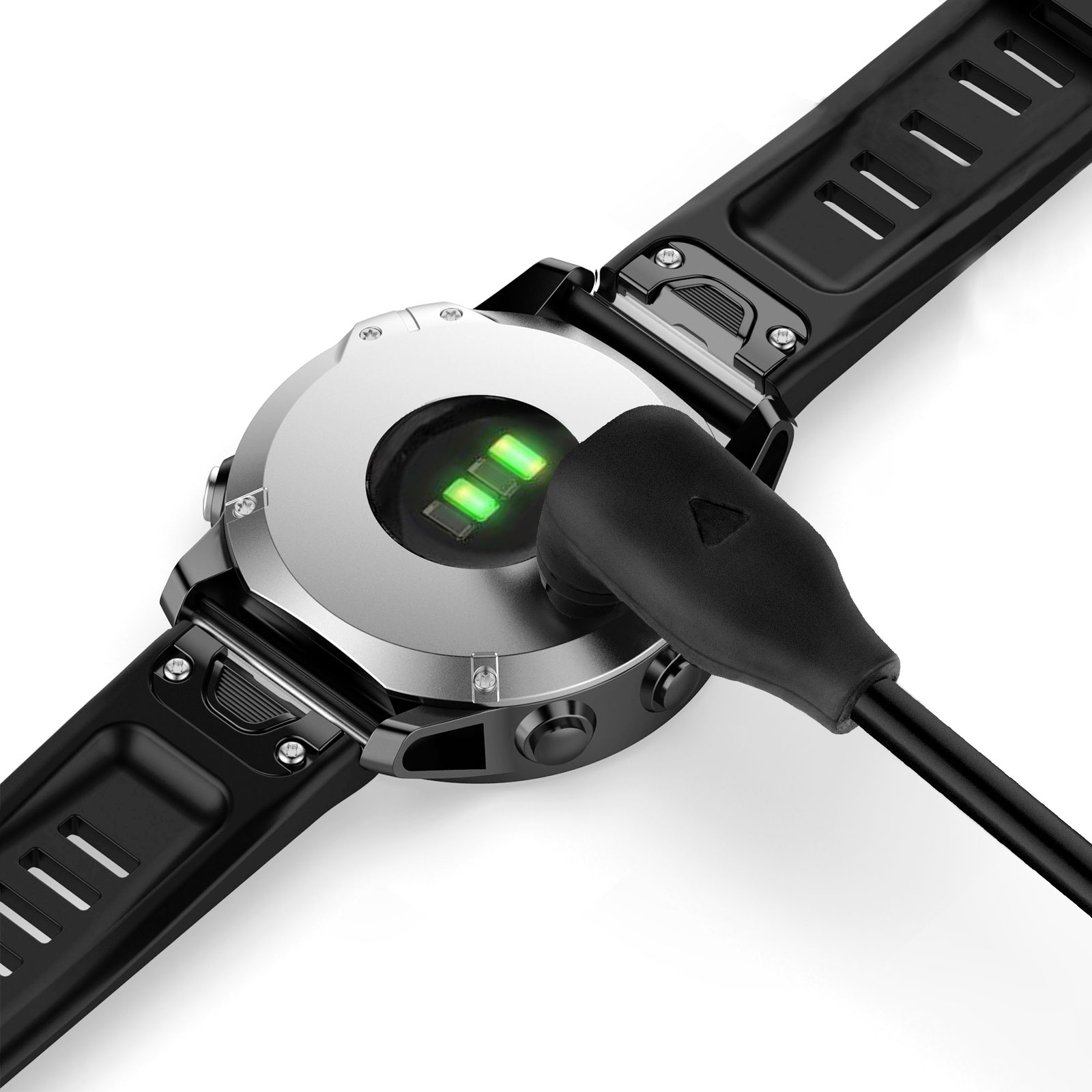 (1m) USB A auf Garmin Forerunner Ladekabel 90 Grad Winkel - Schwarz