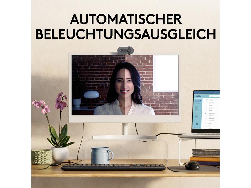 Logitech Brio 100 Graphite Full HD-Webcam mit integrierter Abdeckblende
