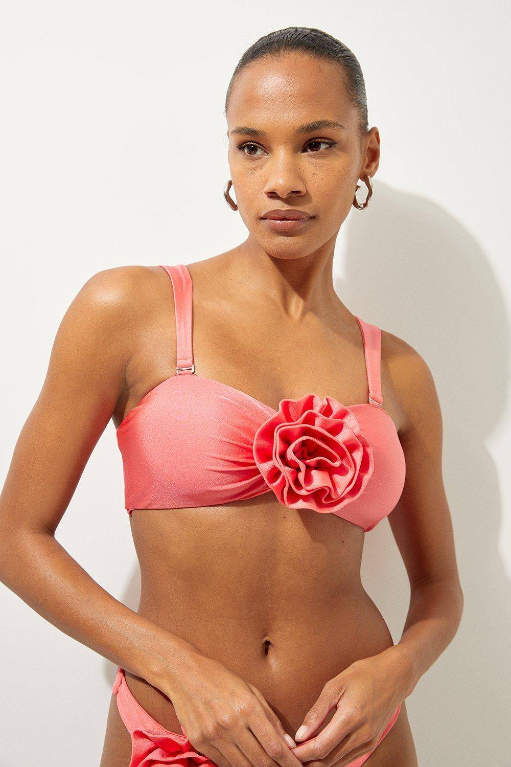 KarenMillen Top bikini bandeau avec détail de rosette