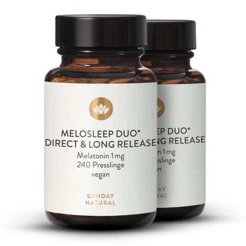 Sunday Natural Products  Melosleep DuoDirect & Long ReleaseMelatonin 1mg