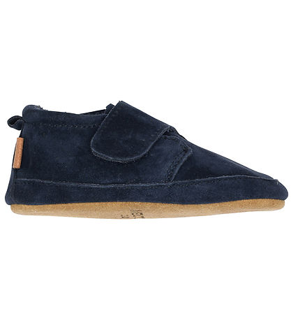 Melton Leder-Krabbelschuhe - Marine