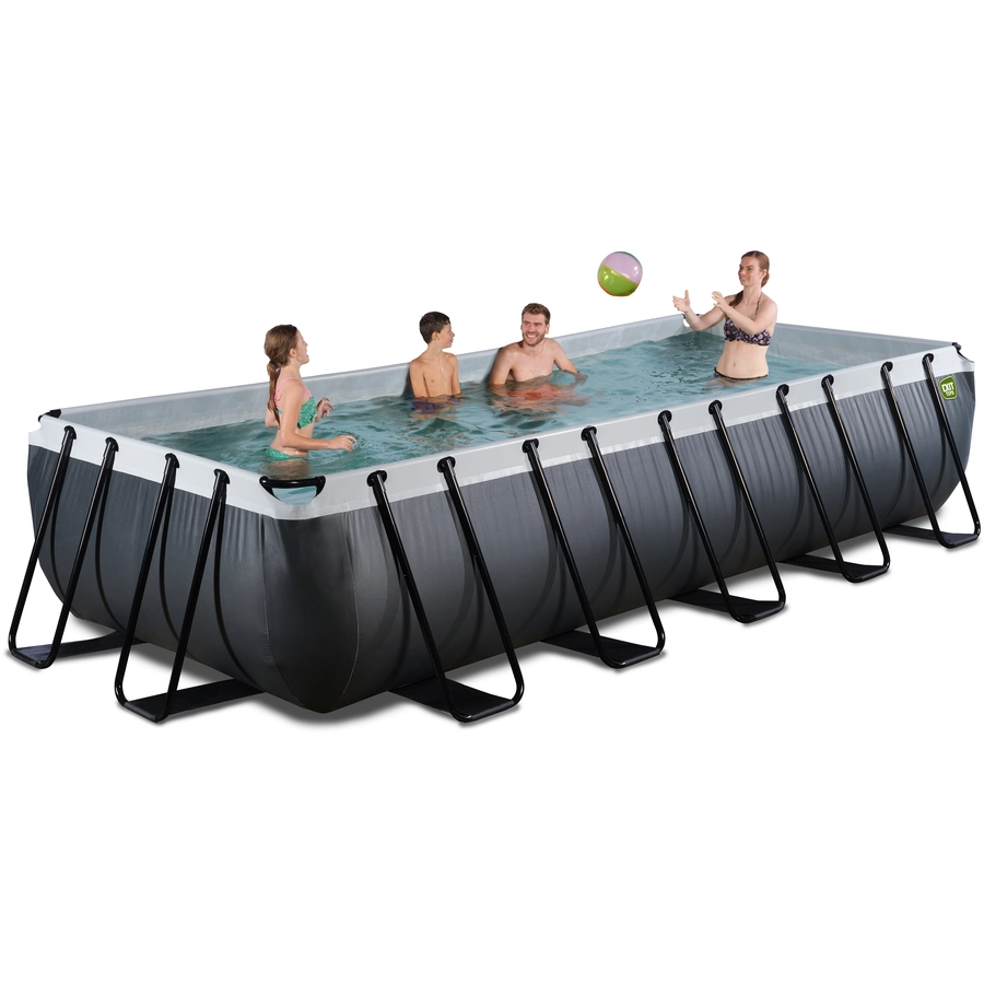EXIT Black Leather Pool 540x250x100cm mit Filterpumpe - schwarz