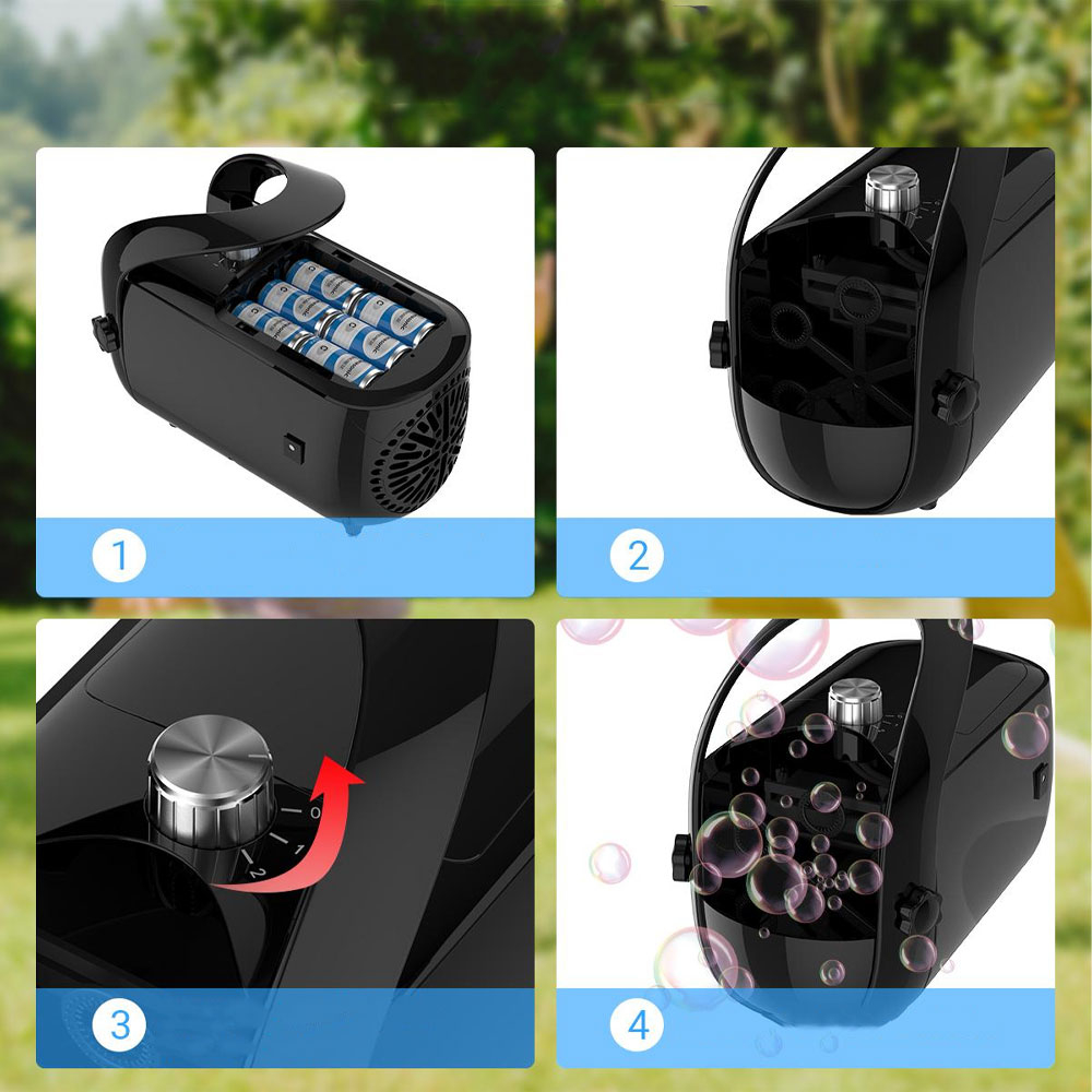 Tragbare Automatische Seifenblasen Maschine Hochzeit / Geburtstag / Party (Batteriebetrieben) - Schwarz