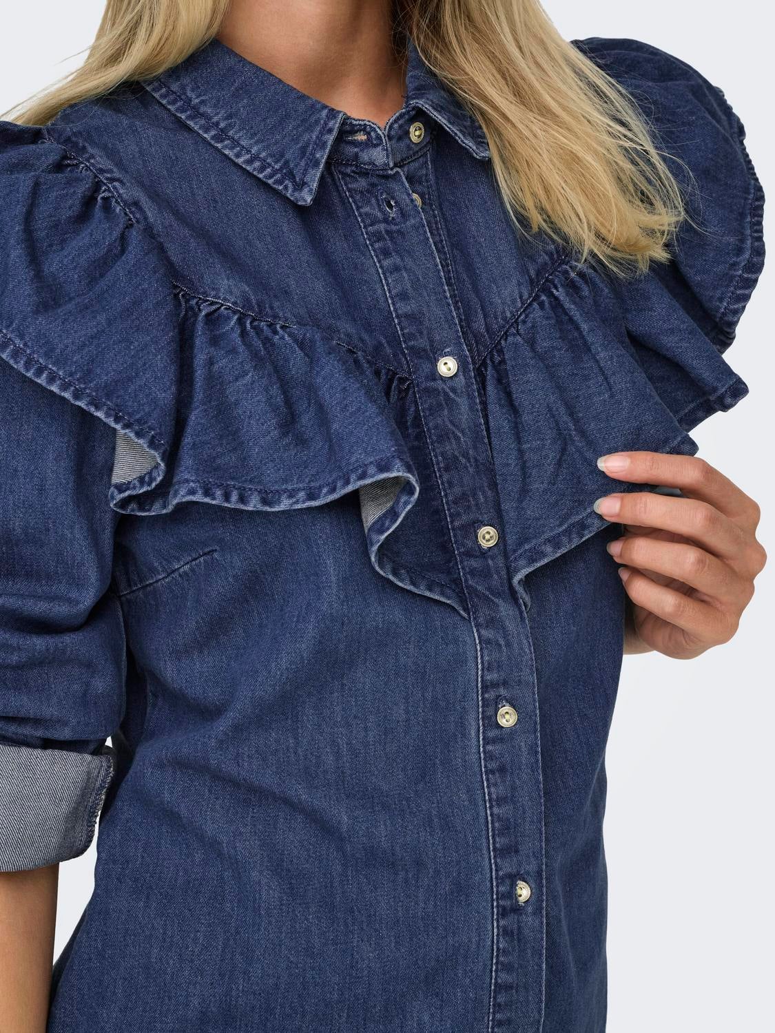 ONLINDIGO Jeanshemd Dark Blue Denim