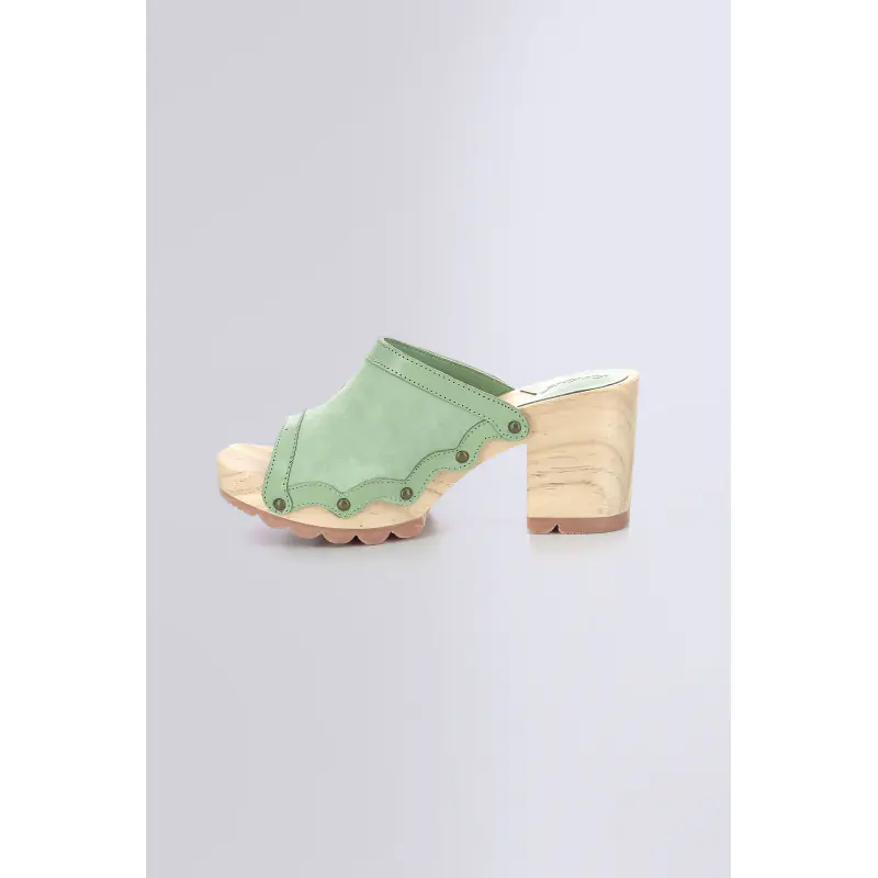 KICK WOODSTOK VERT MENTHE MULES Cuir  Femme