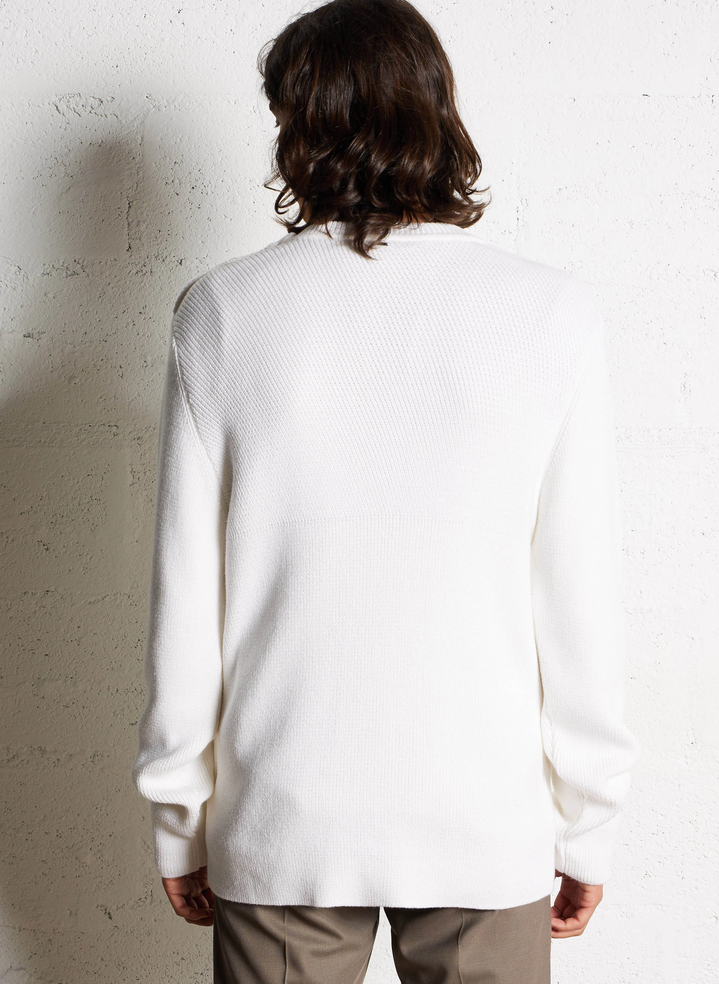 Pull col rond| Blanc
