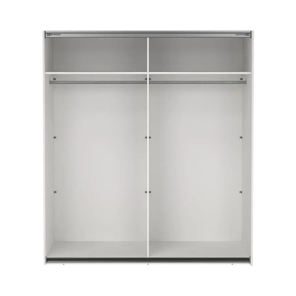 Hioshop Catania schuifdeurkast 2 deuren met spiegel 180x200cm wit