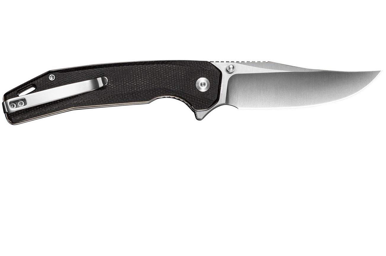 SENCUT Vornix S25038-2 Satin 9Cr18MoV, Black Micarta, zakmes