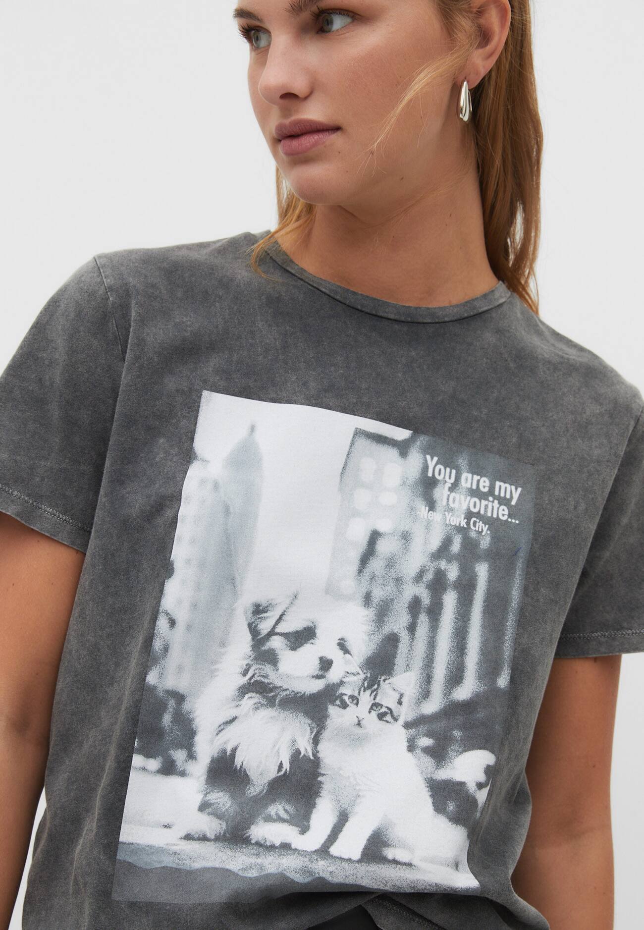 Camiseta para animais de estimação com lavagem ácida
