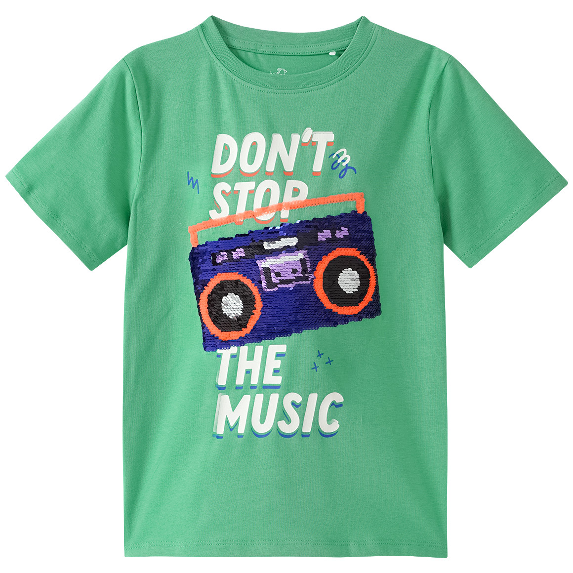 Topolino Jungen T-Shirt mit Wendepailletten grün