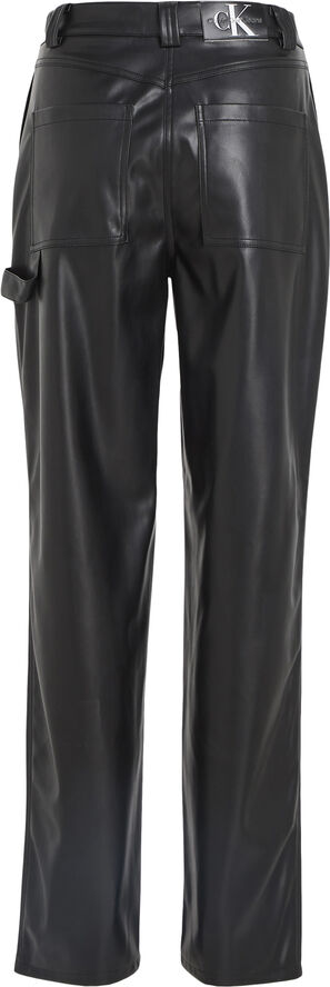 Calvin Klein High rise straight fit leather pants Beh