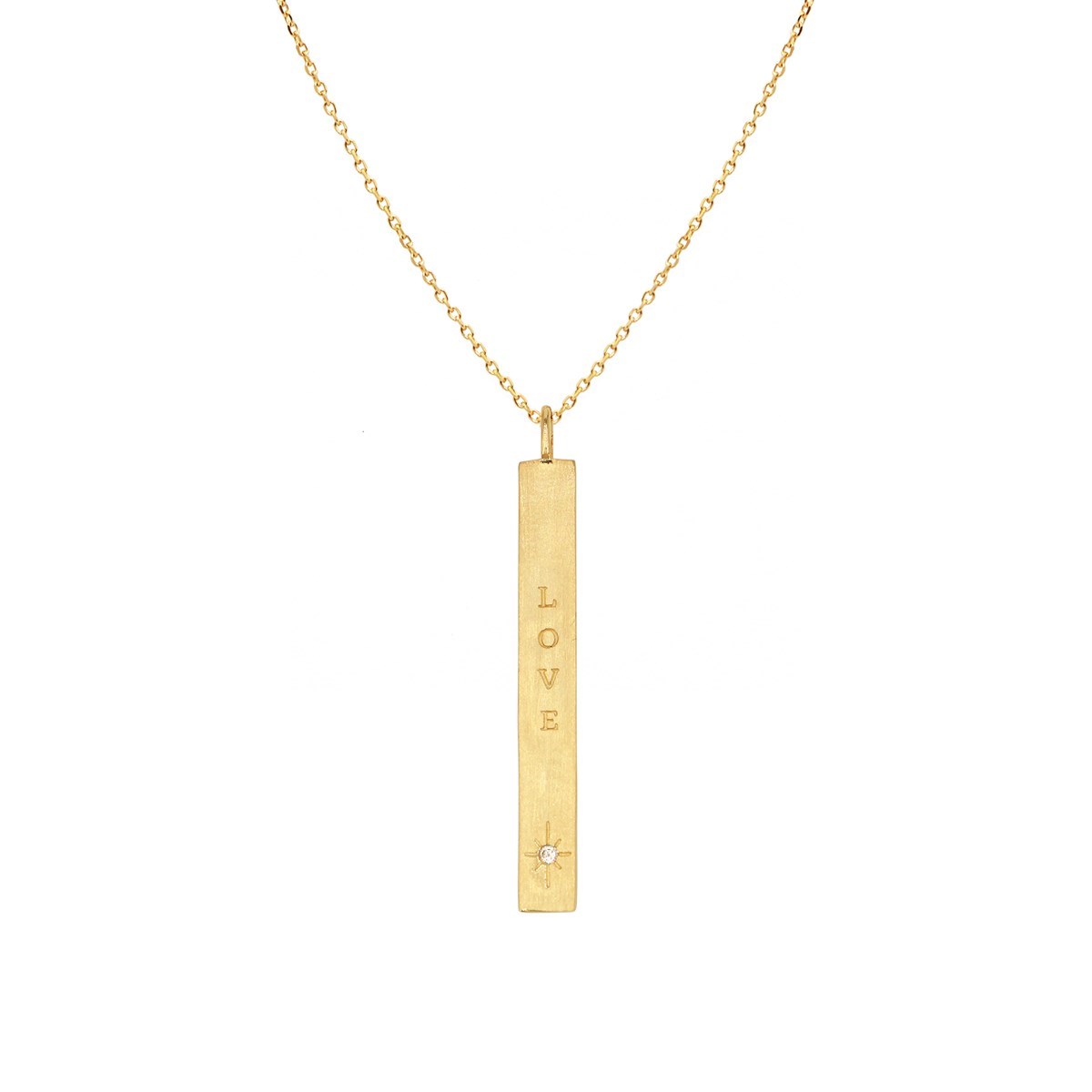 Collier message Love doré à l'or fin 24K et zircon ORACLES