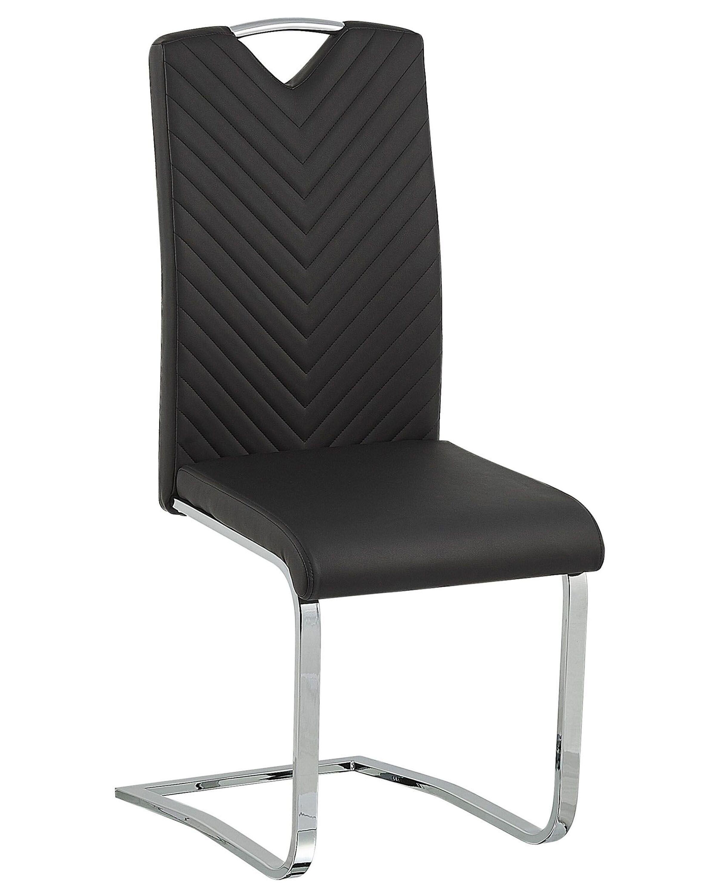 Set van 2 eetkamerstoelen PICKNES Kunstleer Zwart