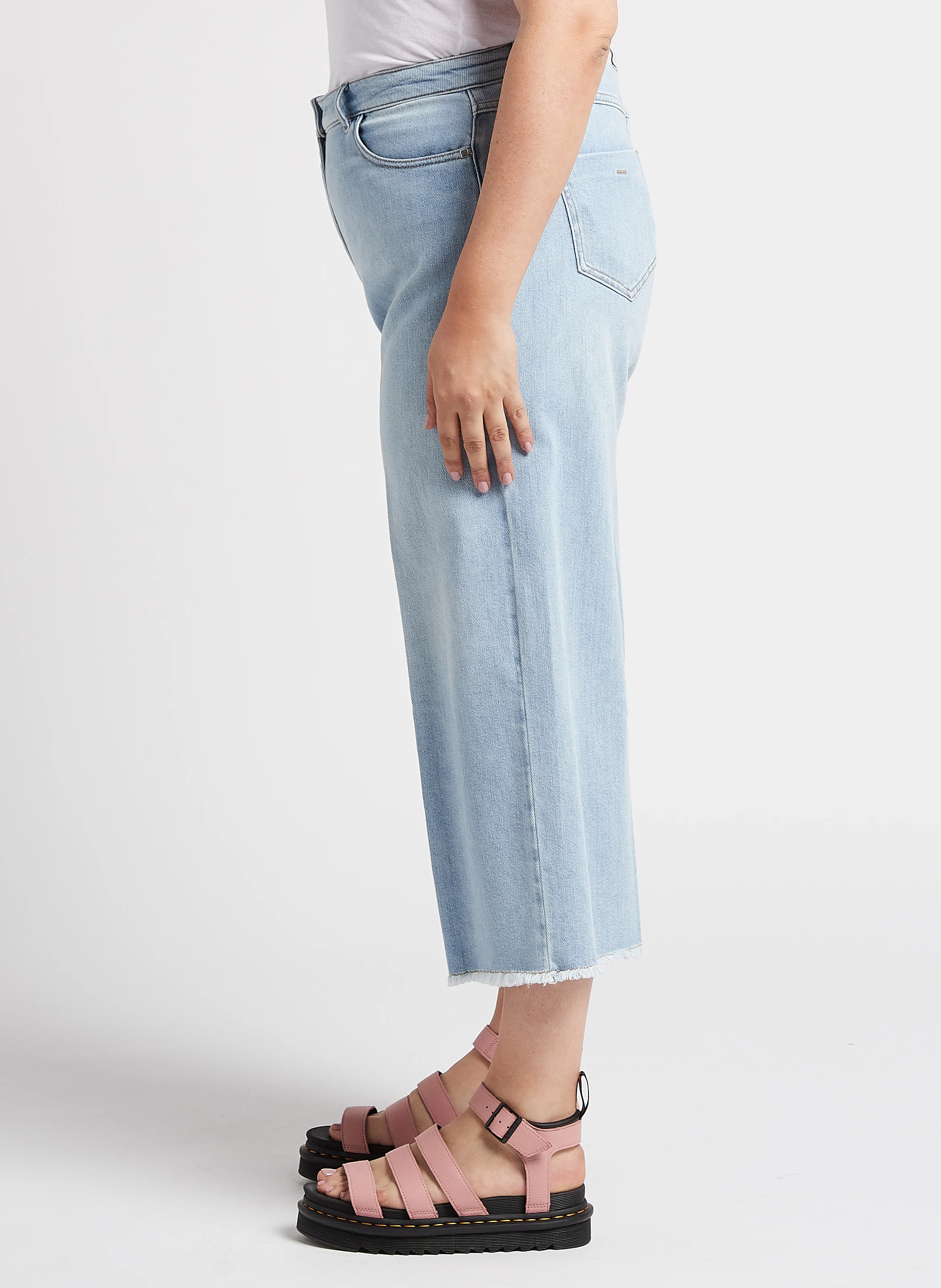 IDRA - Jean cropped en coton mélangé| Bleu
