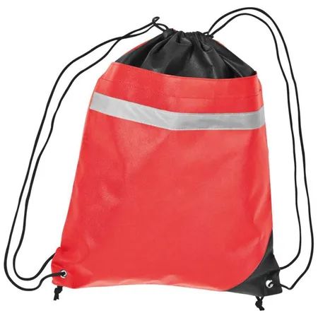 Macma Sportbeutel Gym-Bag mit reflektierendem Streifen, rot