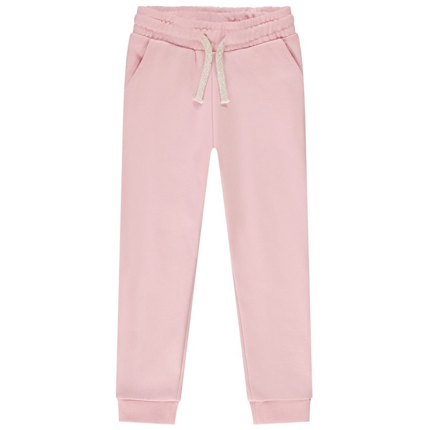 Jogging en molleton uni pour fille - Rose