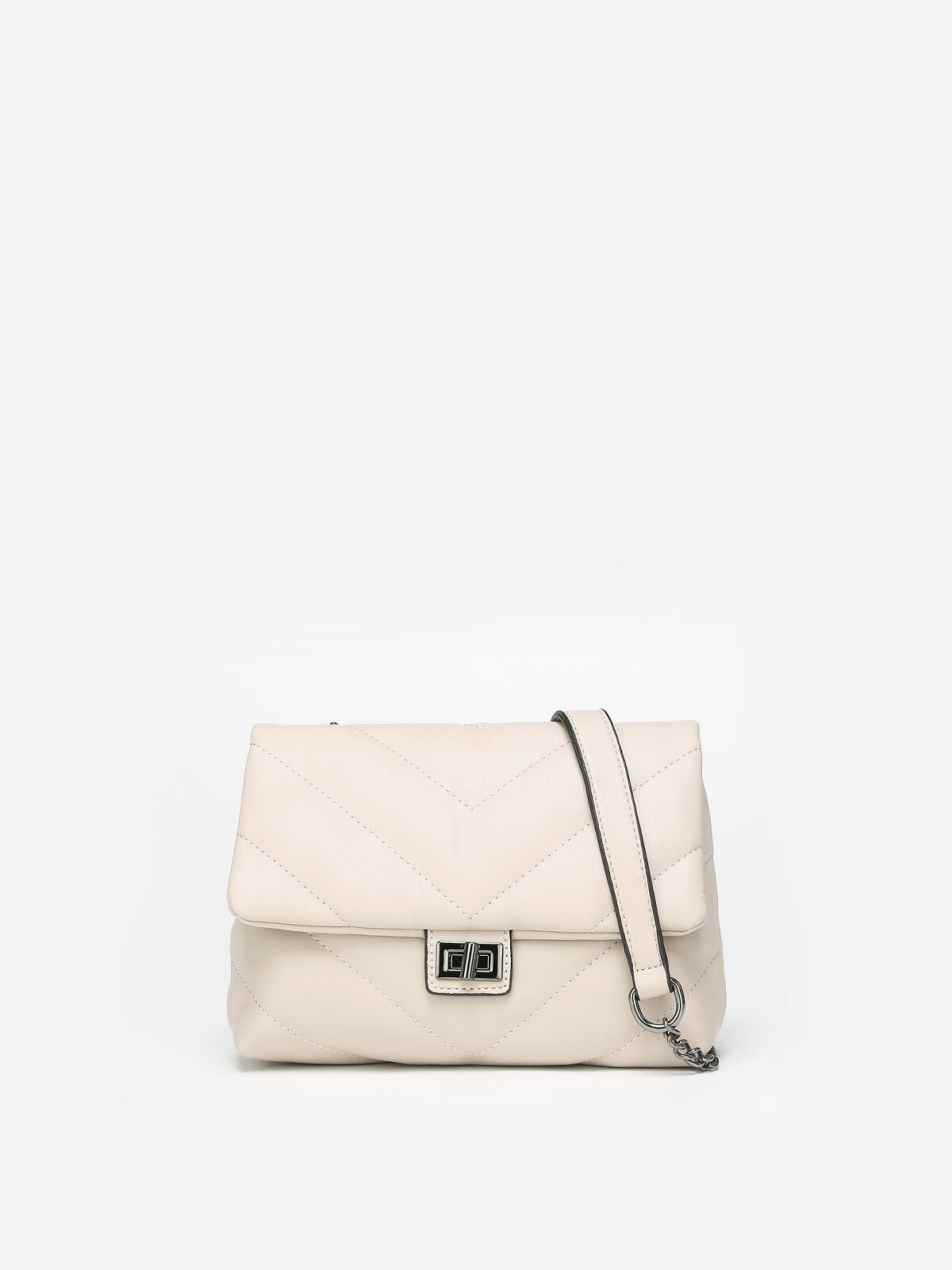Sac en bandoulière matelassé- Beige